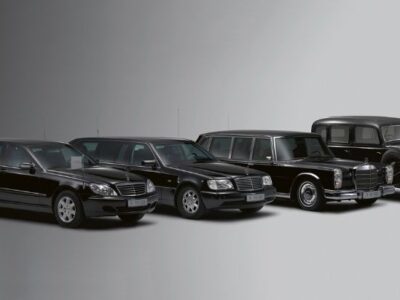 four types of black limousines