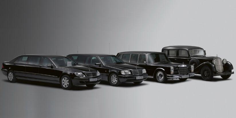 four types of black limousines
