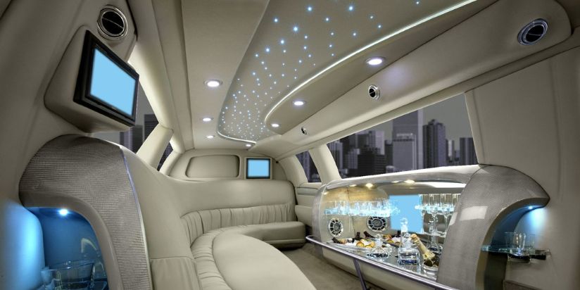 This prom service promotes class. luxury limousine interior and high-quality seats
