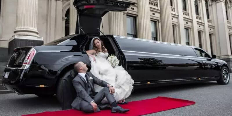 black limousine for wedding