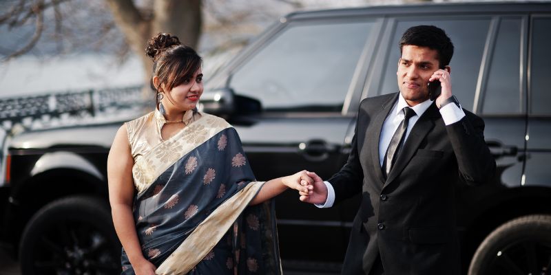 Indian couple Wedding limo in Hamilton